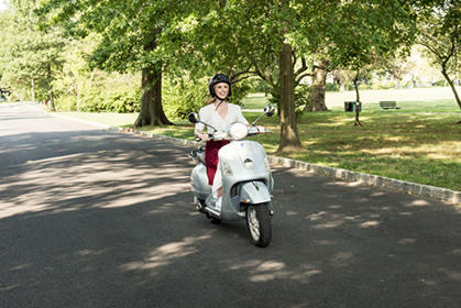 Lady on scooter