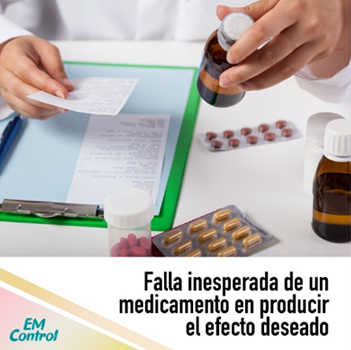 Falla inesperada de un medicamento en producir el efecto deseado