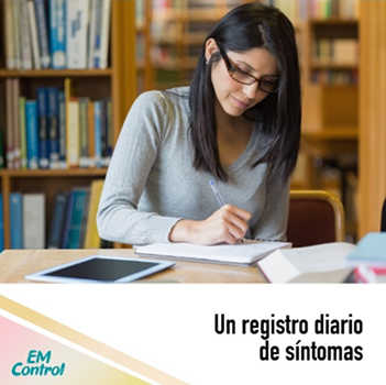 Un registro diario de síntomas  Un registro diario de síntomas